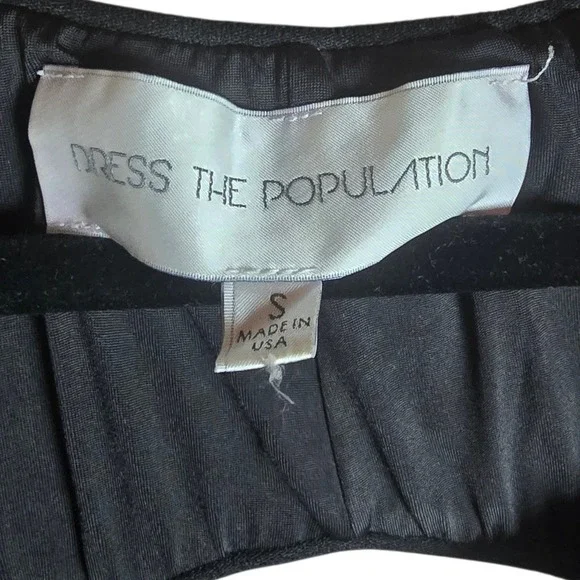 Dress the Population Gabriella Black Sequin Open Back Cocktail Dress S USA - Picture 4 of 7